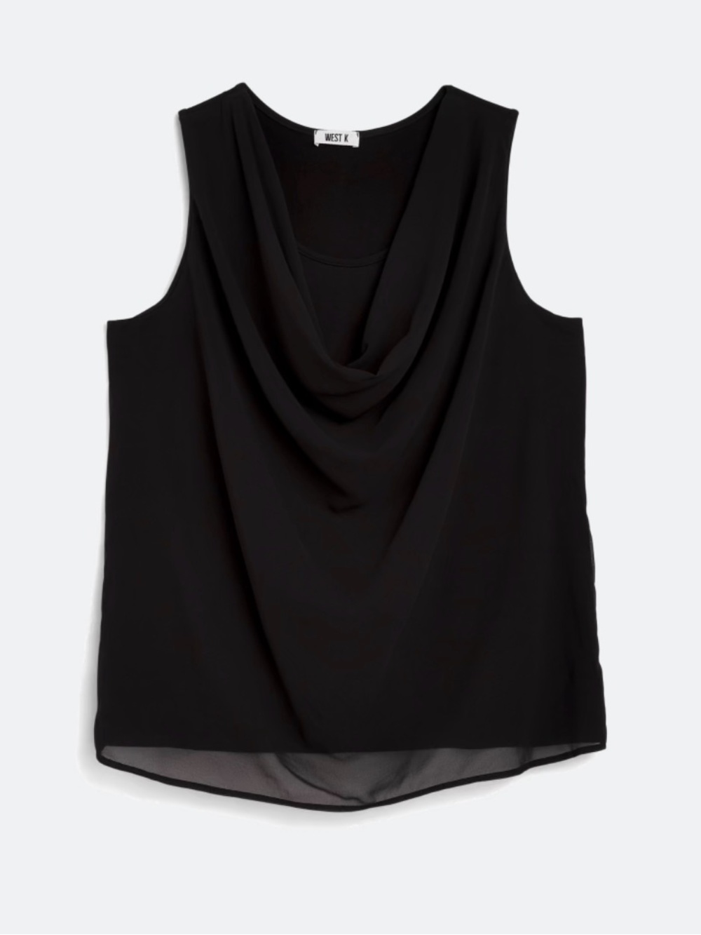 Beacon Apparel Audrina Black Cowl Neck Sleeveless Blouse 1X NWT